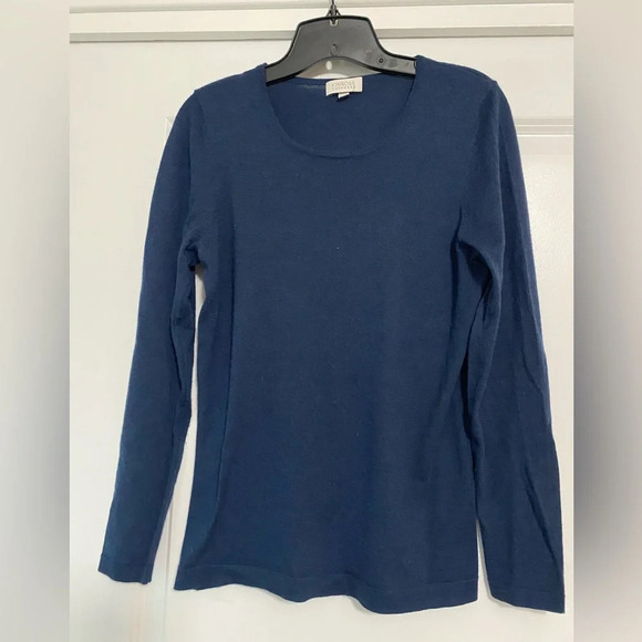 Kinross Cashmere Navy Sweater - Picture 1 of 4